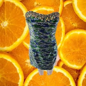 Partytime Green, Blue and Silver Sequin Strapless Dress‎ Size 8